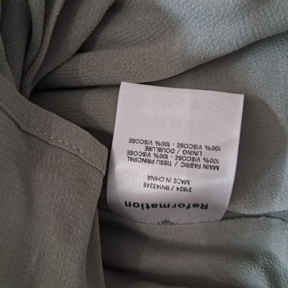 Reformation Nikita Dress Women's 2 Midi Green Tropical Leaf Vacation Tie Strap - Picture 12 of 16